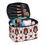 Calavera Girl Skull Pattern Print Travel Makeup Bag