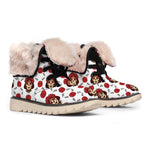 Calavera Girl Skull Pattern Print Winter Boots