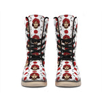 Calavera Girl Skull Pattern Print Winter Boots