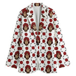 Calavera Girl Skull Pattern Print Women's Cotton Blazer