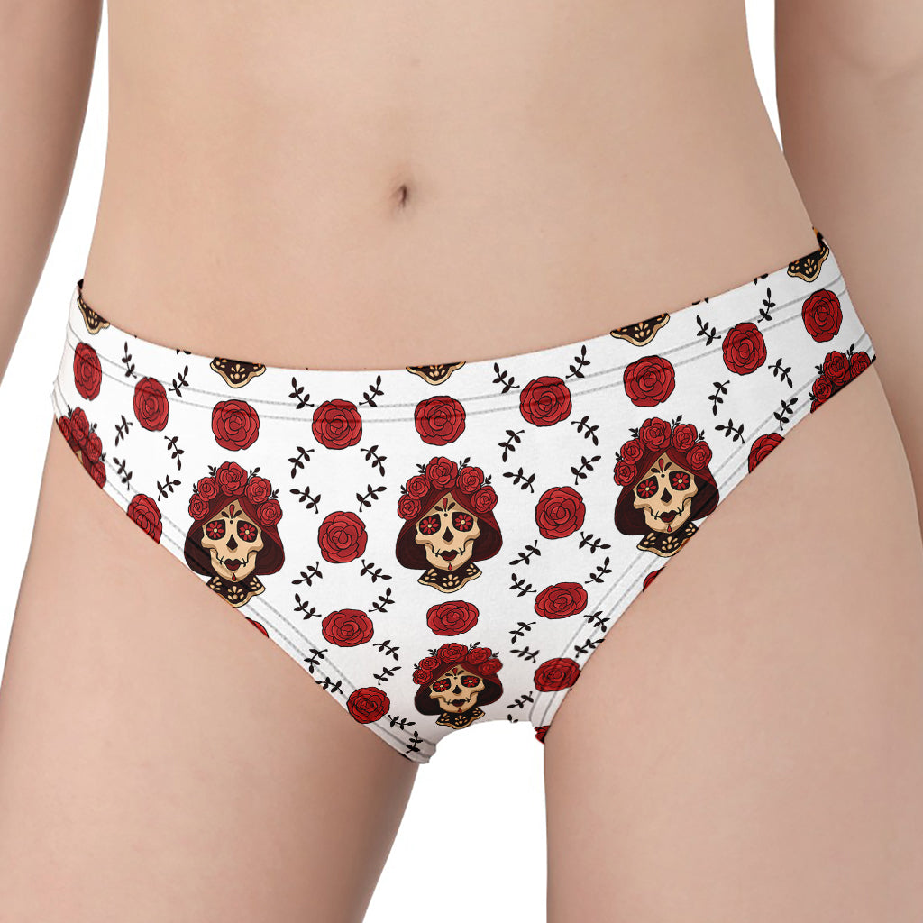 Calavera Girl Skull Pattern Print Women's Panties