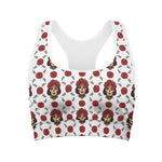 Calavera Girl Skull Pattern Print Women's Sports Bra