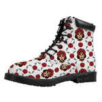 Calavera Girl Skull Pattern Print Work Boots