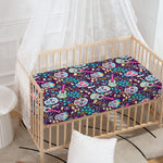 Calaveras Day Of The Dead Pattern Print Baby Crib Sheet