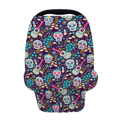 Calaveras Day Of The Dead Pattern Print Baby Seat Cover