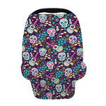 Calaveras Day Of The Dead Pattern Print Baby Seat Cover