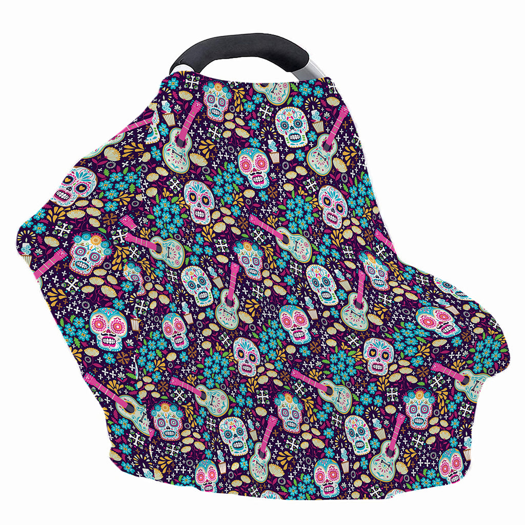 Calaveras Day Of The Dead Pattern Print Baby Seat Cover