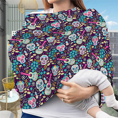 Calaveras Day Of The Dead Pattern Print Baby Seat Cover