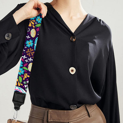 Calaveras Day Of The Dead Pattern Print Bag Strap