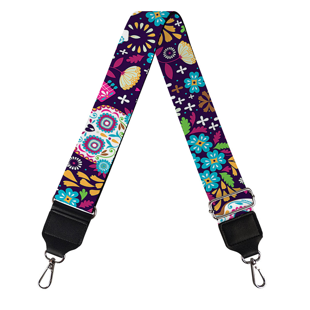 Calaveras Day Of The Dead Pattern Print Bag Strap
