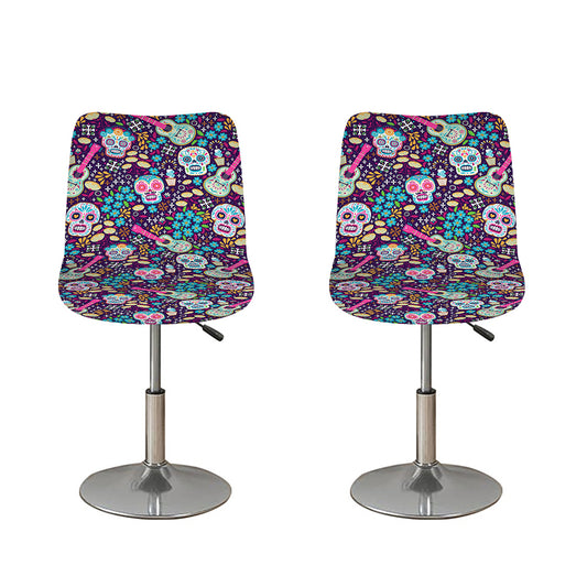 Calaveras Day Of The Dead Pattern Print Bar Stool Covers