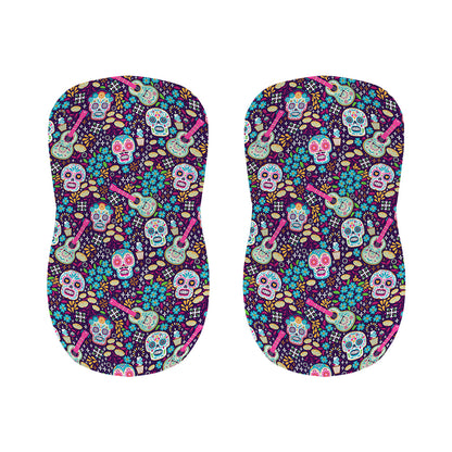 Calaveras Day Of The Dead Pattern Print Bar Stool Covers
