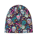 Calaveras Day Of The Dead Pattern Print Beanie