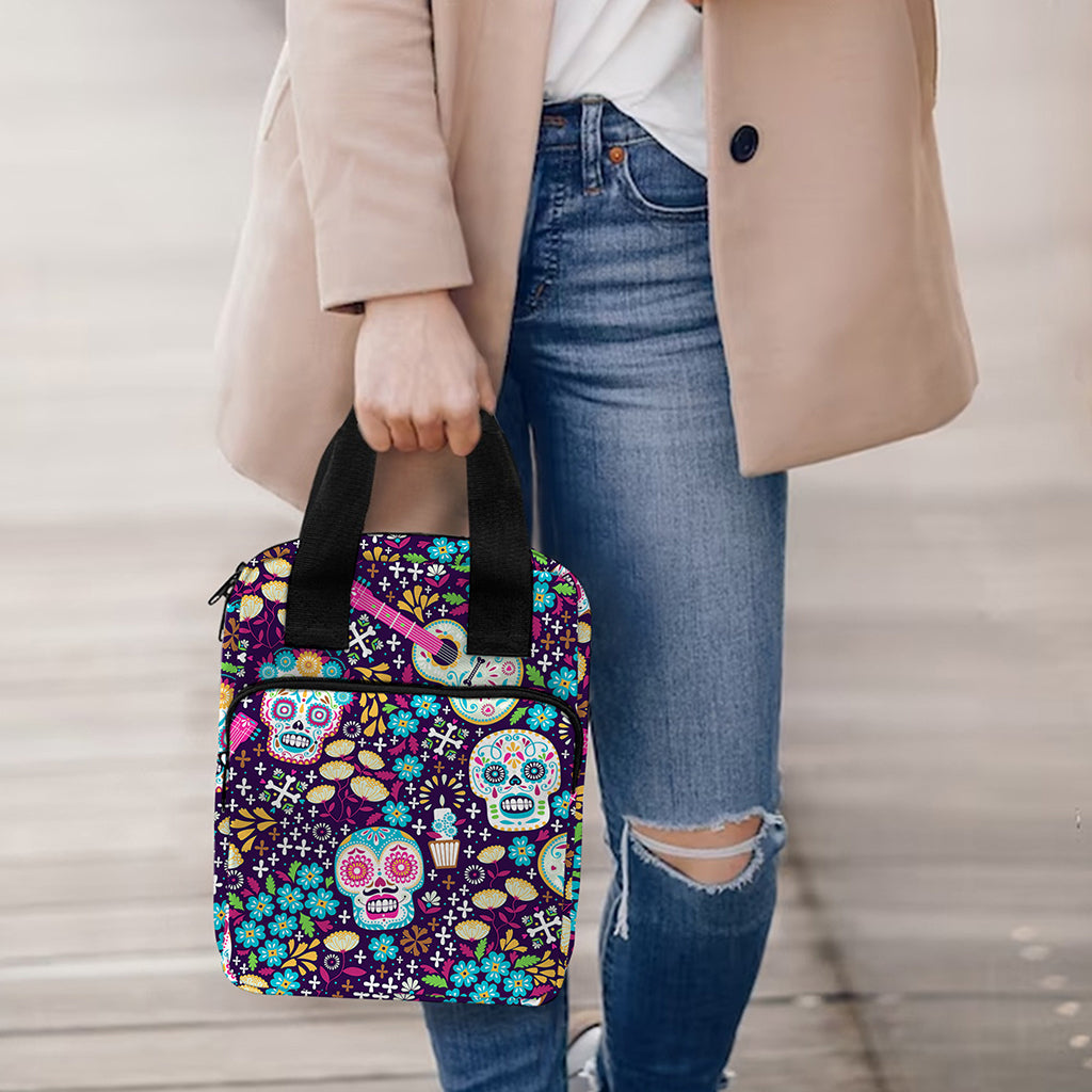 Calaveras Day Of The Dead Pattern Print Bible Tote Bag