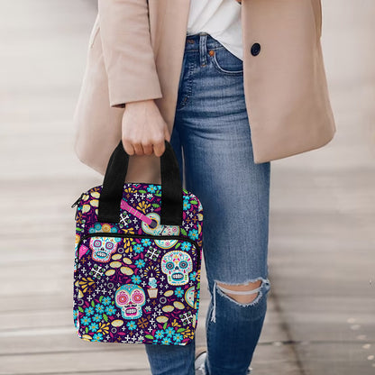 Calaveras Day Of The Dead Pattern Print Bible Tote Bag