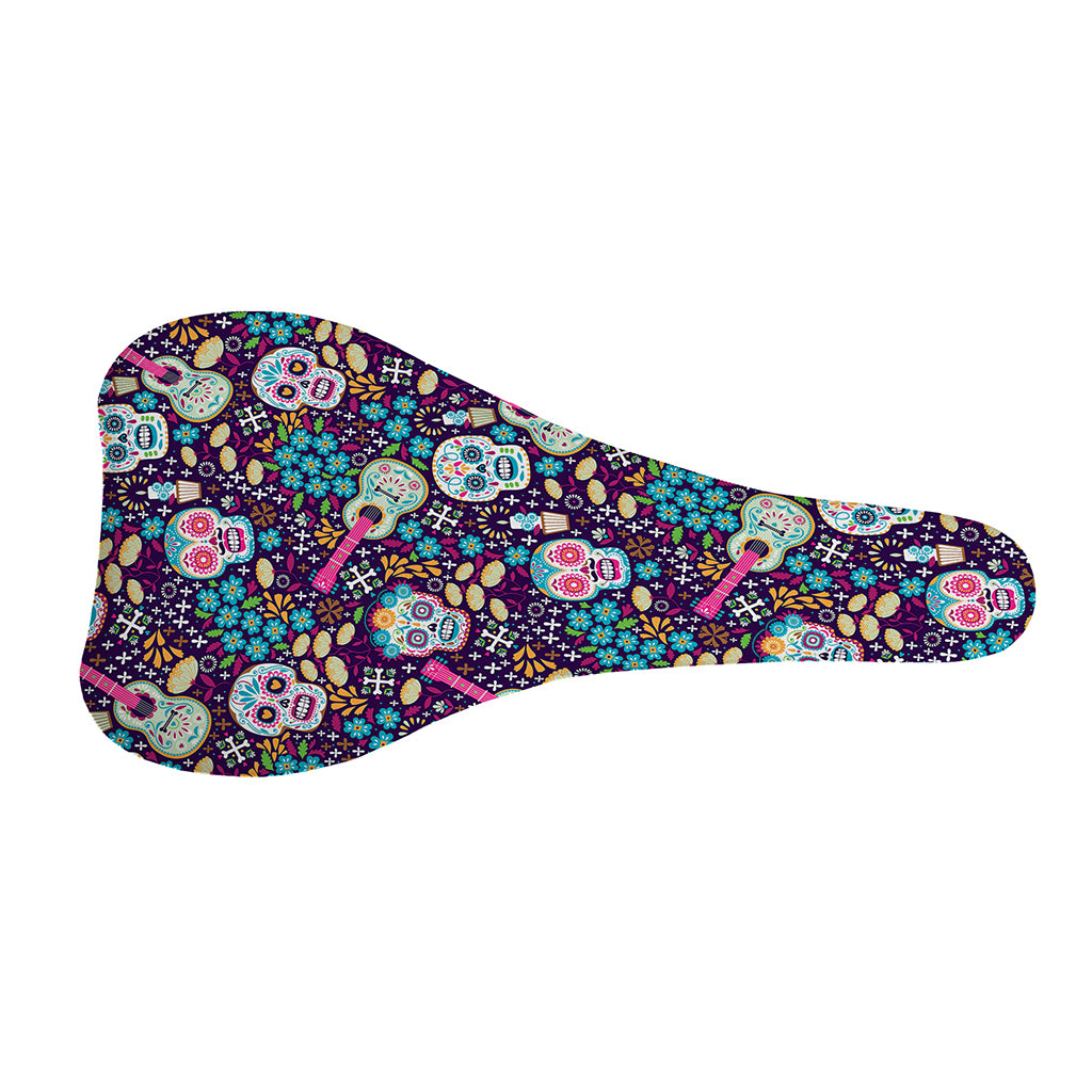 Calaveras Day Of The Dead Pattern Print Bicycle Seat Cover