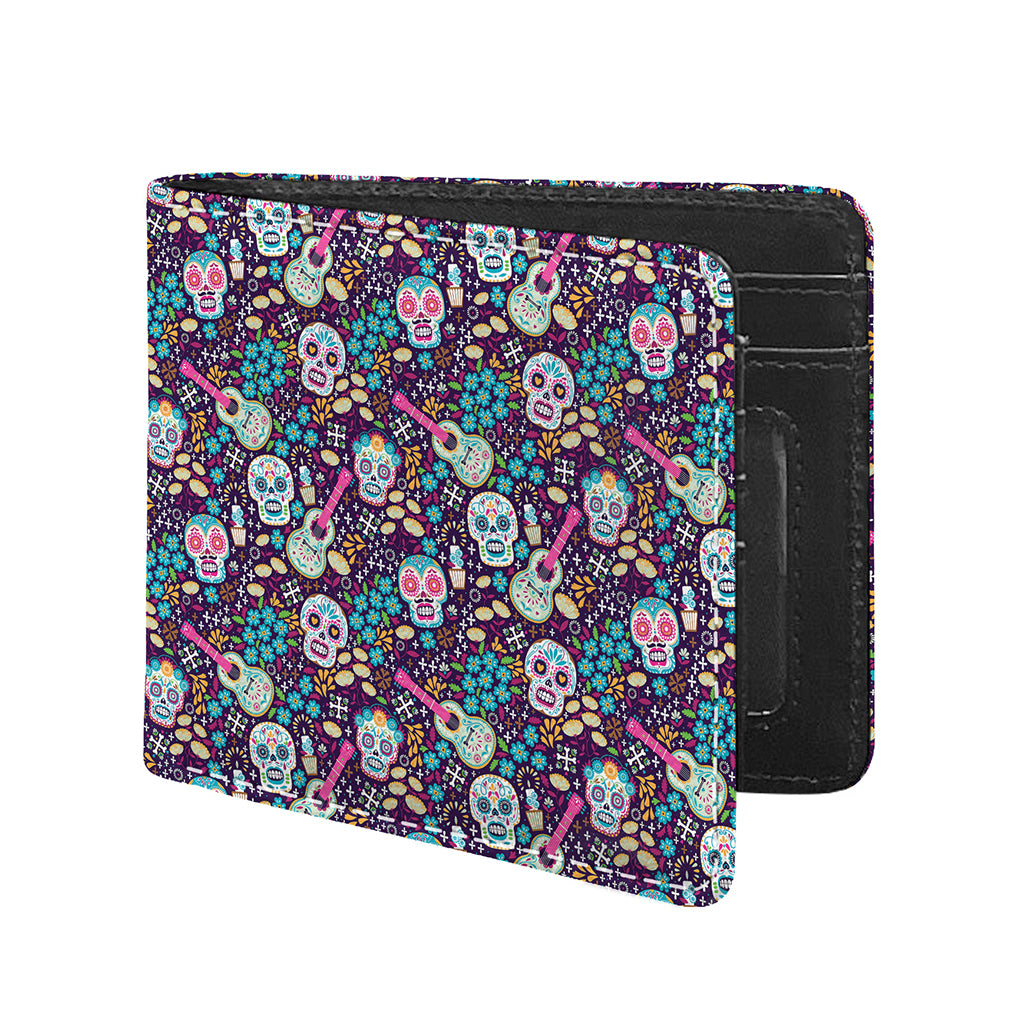 Calaveras Day Of The Dead Pattern Print Bifold Wallet