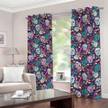 Calaveras Day Of The Dead Pattern Print Dimout Grommet Curtains