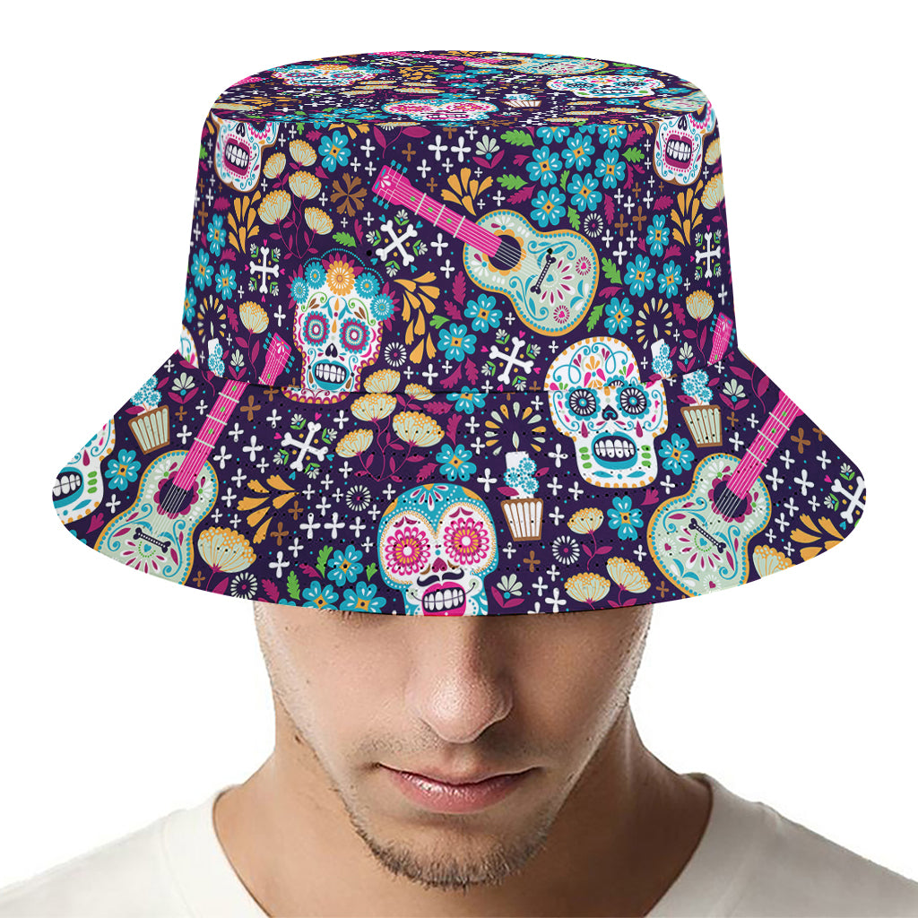 Calaveras Day Of The Dead Pattern Print Bucket Hat