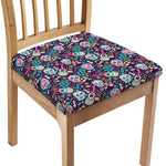 Calaveras Day Of The Dead Pattern Print Chair Cushion Cover