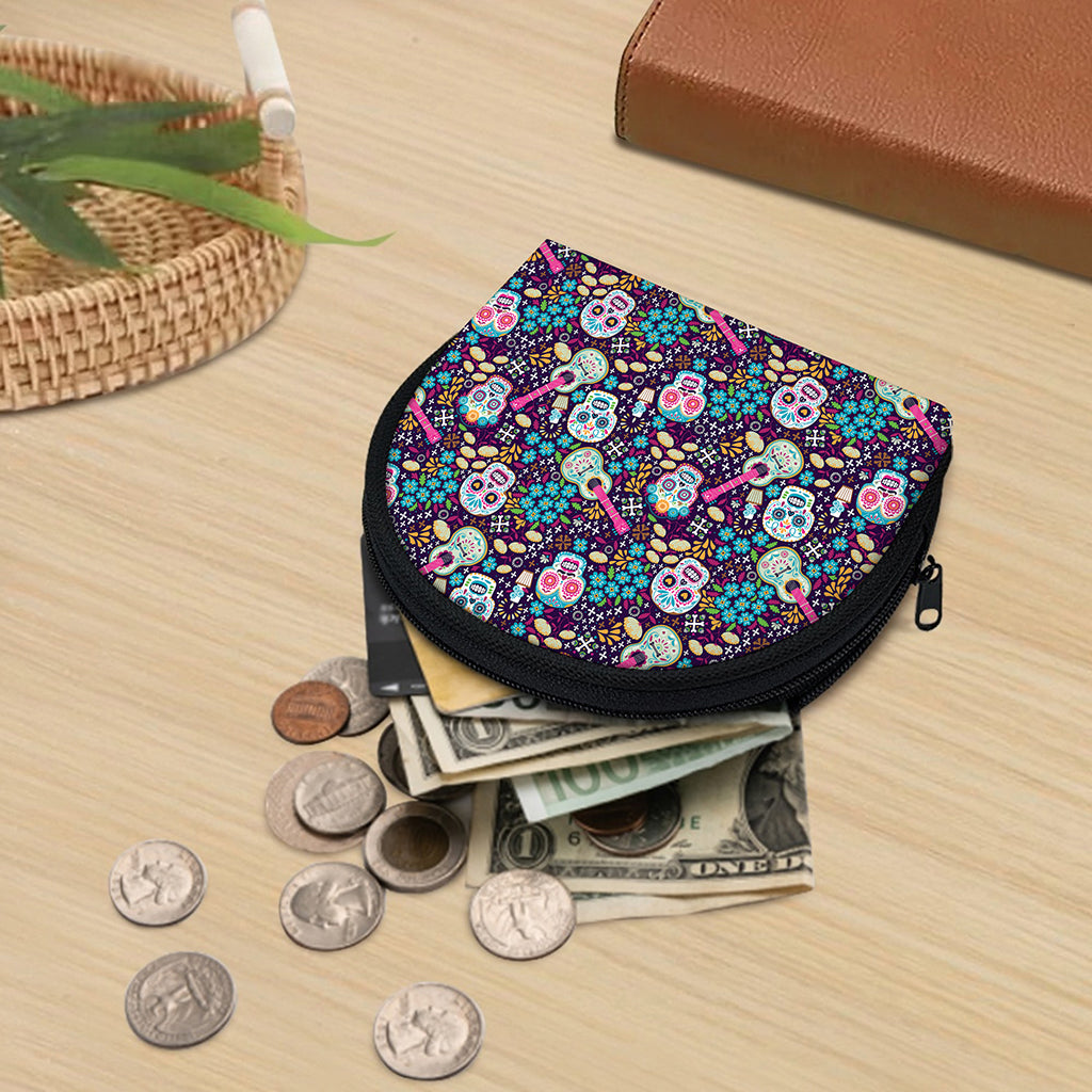Calaveras Day Of The Dead Pattern Print Coin Purse