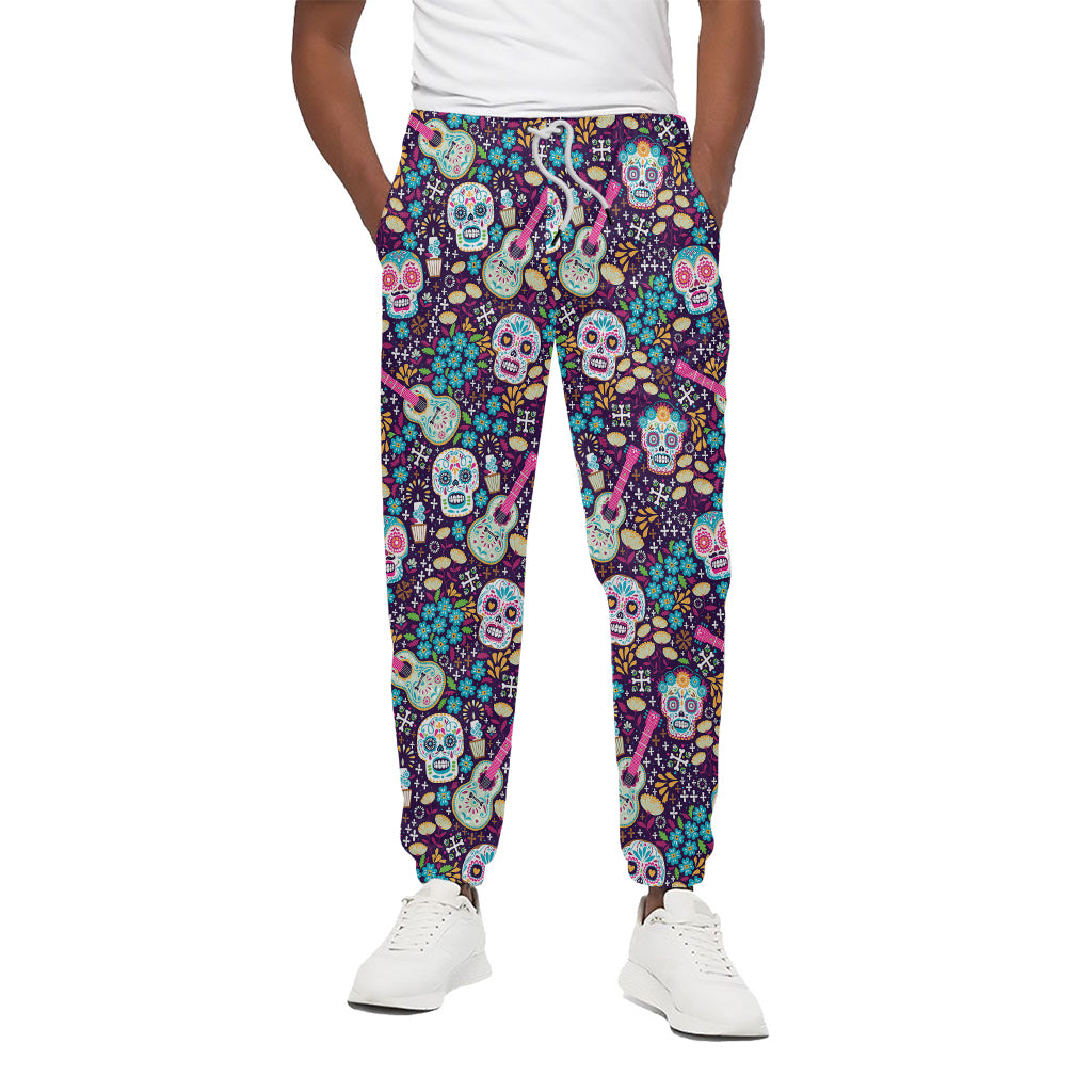 Calaveras Day Of The Dead Pattern Print Cotton Pants