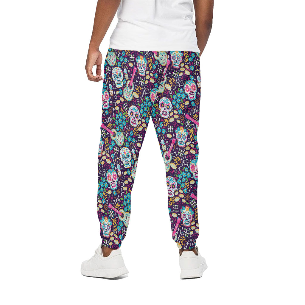 Calaveras Day Of The Dead Pattern Print Cotton Pants