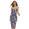 Calaveras Day Of The Dead Pattern Print Cross Back Cami Dress