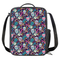 Calaveras Day Of The Dead Pattern Print Crossbody Lunch Bag
