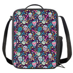 Calaveras Day Of The Dead Pattern Print Crossbody Lunch Bag