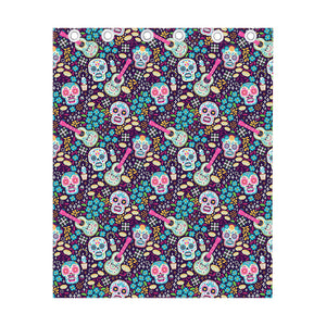 Calaveras Day Of The Dead Pattern Print Curtain