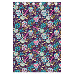 Calaveras Day Of The Dead Pattern Print Curtain