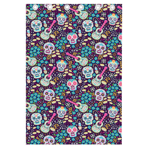 Calaveras Day Of The Dead Pattern Print Curtain