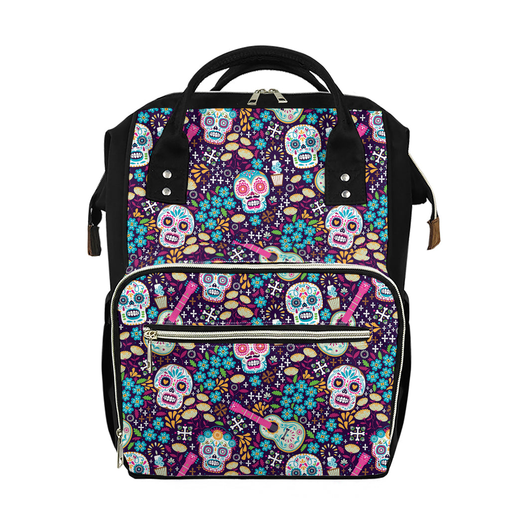 Calaveras Day Of The Dead Pattern Print Diaper Bag