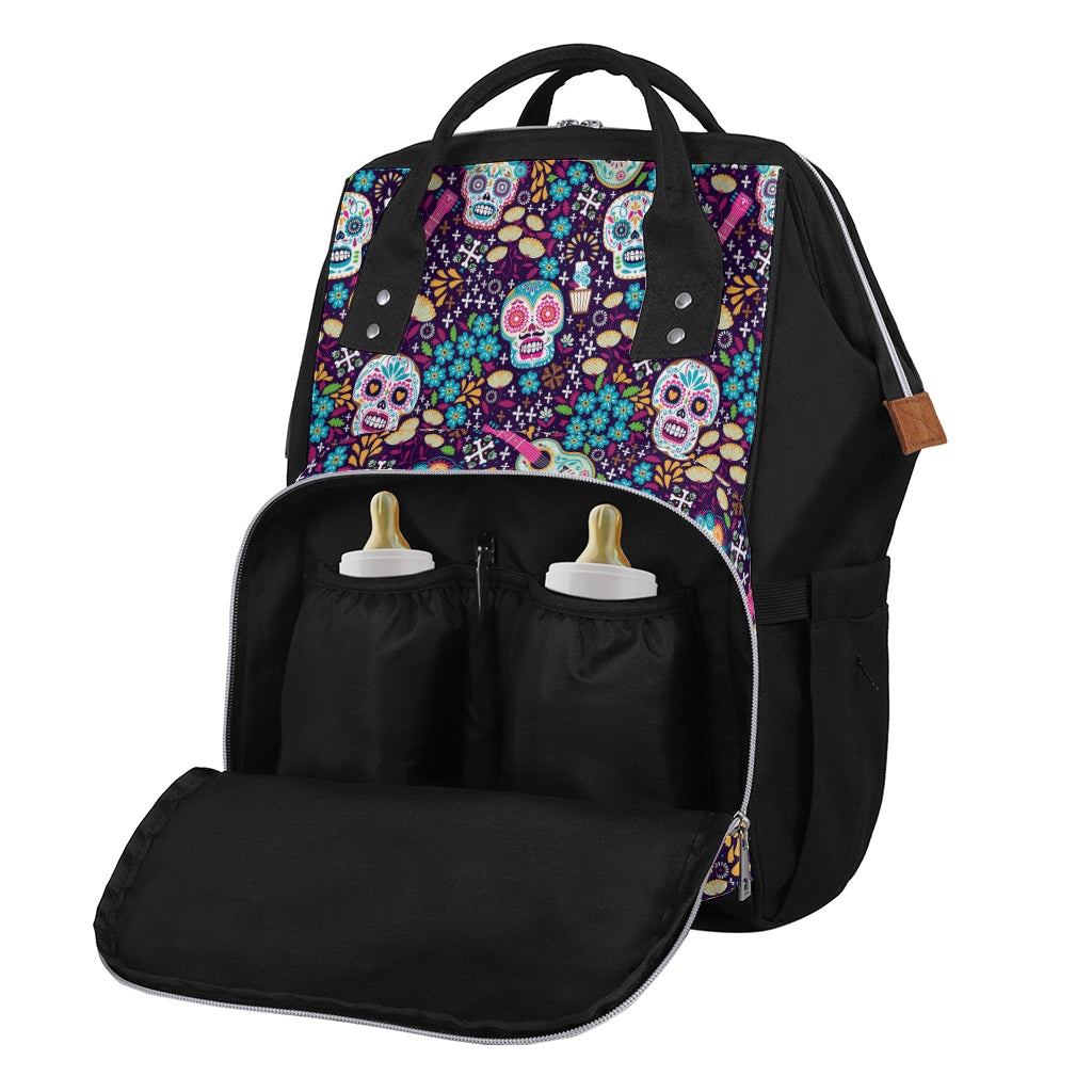 Calaveras Day Of The Dead Pattern Print Diaper Bag