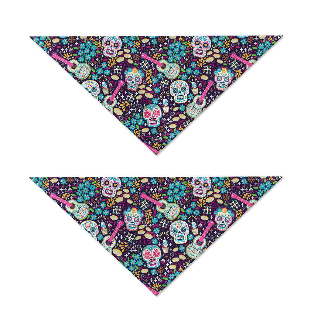 Calaveras Day Of The Dead Pattern Print Dog Bandana
