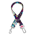 Calaveras Day Of The Dead Pattern Print Dog Seat Belt