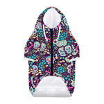 Calaveras Day Of The Dead Pattern Print Dog Zip Up Hoodie