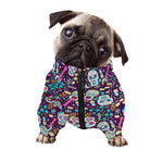 Calaveras Day Of The Dead Pattern Print Dog Zip Up Jacket