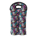 Calaveras Day Of The Dead Pattern Print Double Neoprene Wine Tote
