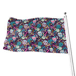 Calaveras Day Of The Dead Pattern Print Flag