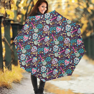 Calaveras Day Of The Dead Pattern Print Foldable Umbrella