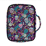 Calaveras Day Of The Dead Pattern Print Front Pocket Bible Bag