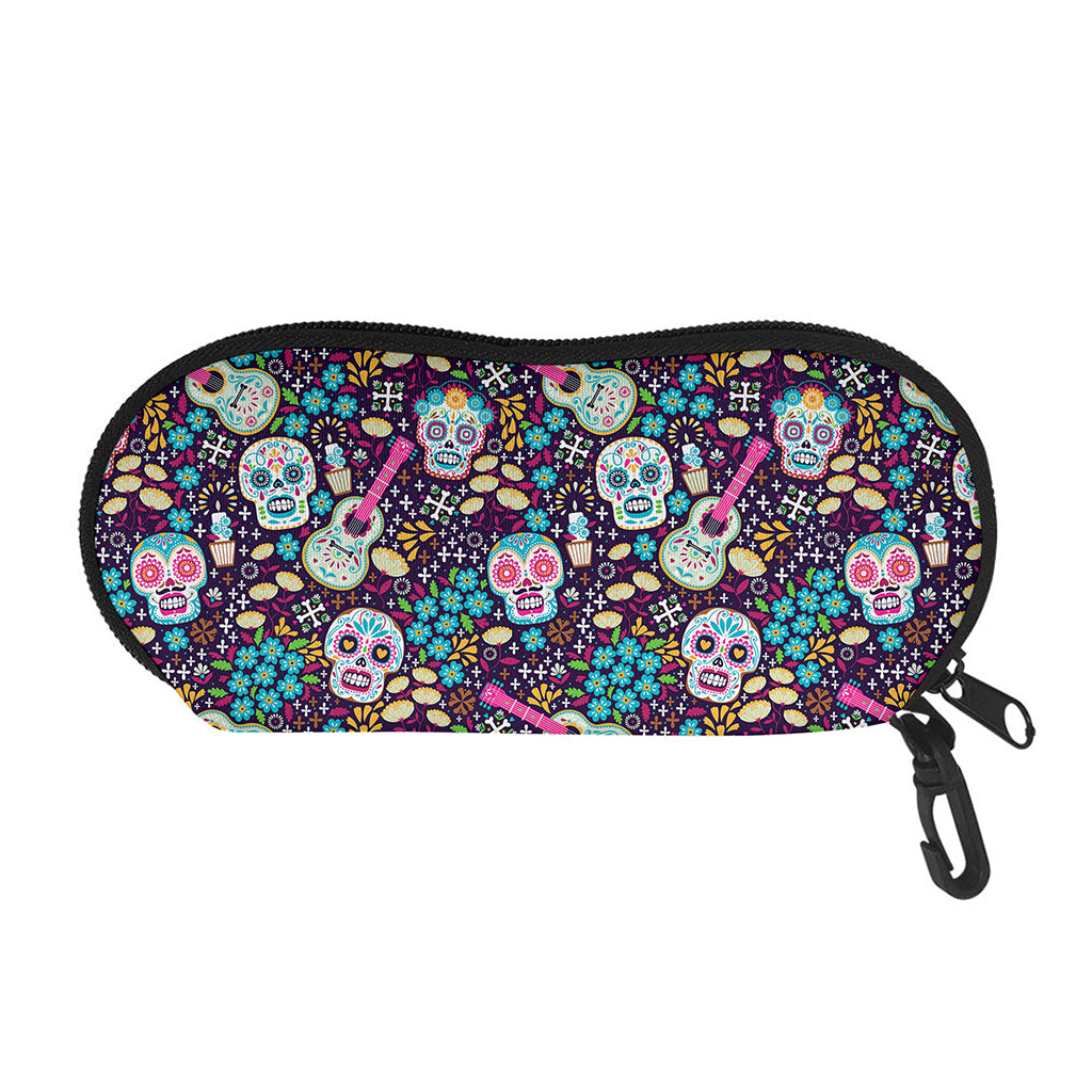 Calaveras Day Of The Dead Pattern Print Glasses Case