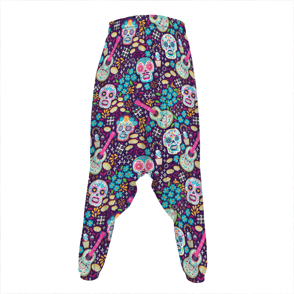 Calaveras Day Of The Dead Pattern Print Hammer Pants