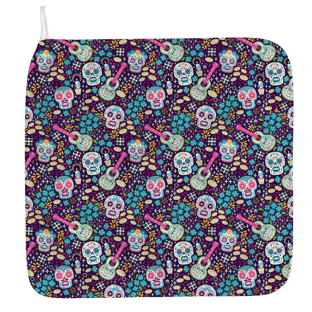 Calaveras Day Of The Dead Pattern Print Hand Towel