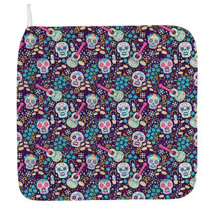 Calaveras Day Of The Dead Pattern Print Hand Towel