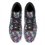 Calaveras Day Of The Dead Pattern Print High Top Leather Sneakers