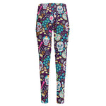 Calaveras Day Of The Dead Pattern Print High-Waisted Pocket Leggings