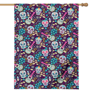 Calaveras Day Of The Dead Pattern Print House Flag